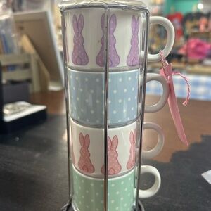 Mini Stackable Bunny Mugs Set/perfect for little girls tea party